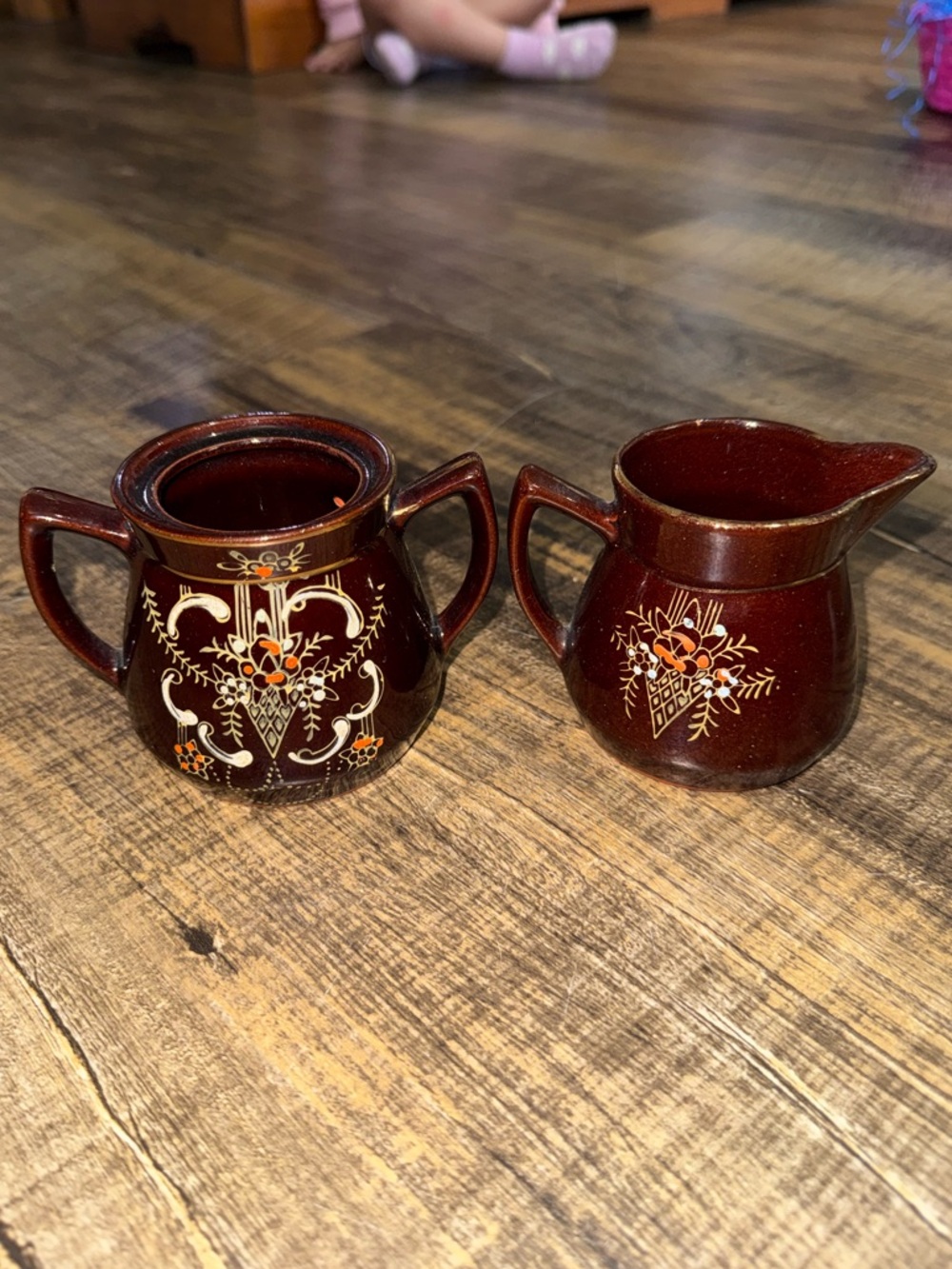 Japan Redware “Brown Betty” Ceramic Sugar and Creamer Set